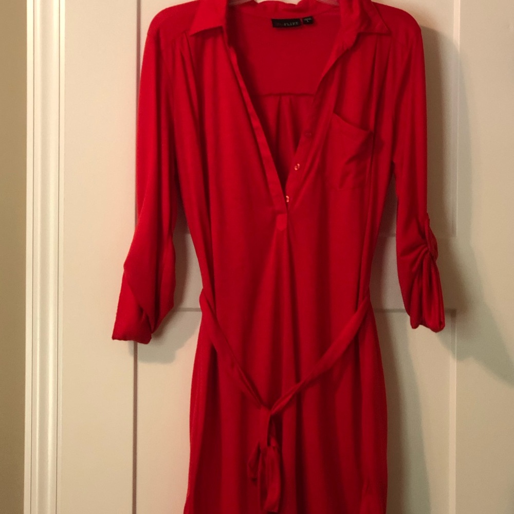 Orange-ish shirt dress